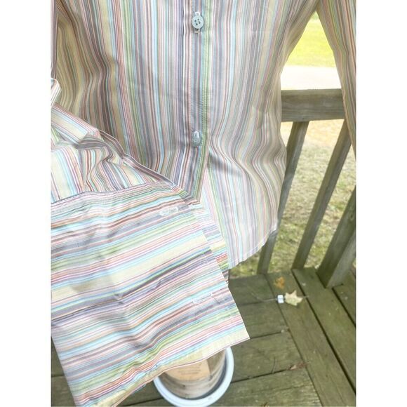 Ted Baker Men's Striped Long Sleeve Button-Down Shirt Pink Multi Small - Picture 4 of 8
